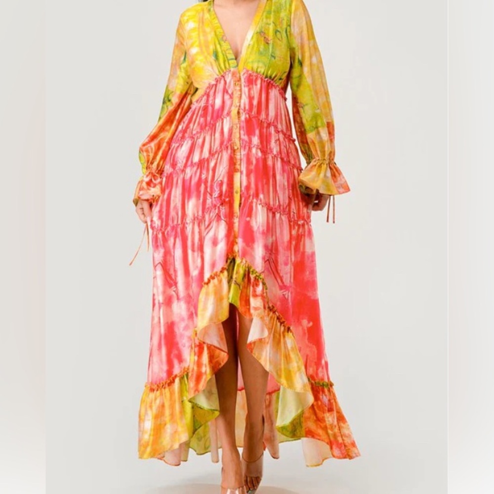 Tropical Sunset Ruffle Maxi - Picture 9 of 9